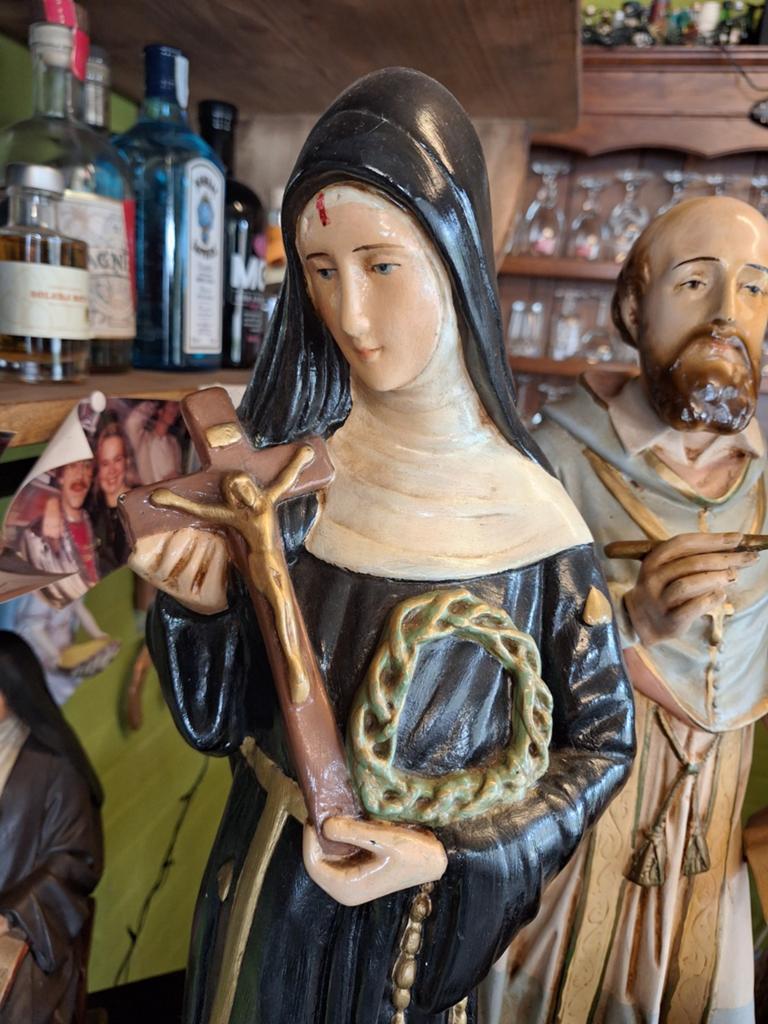 Statue ancienne de Sainte Rita - 63 cm, Enlèvement