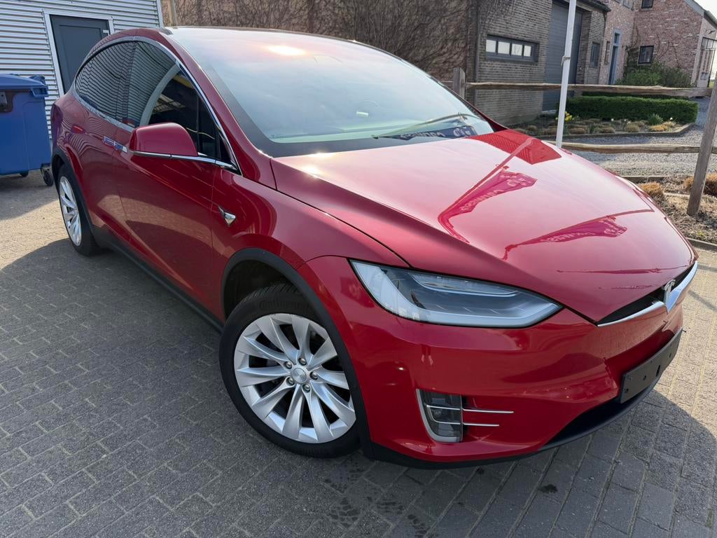 Tesla Model X 75D kWh Dual Motor Autopilot / Leder /Trekhaak, Auto's, Tesla, Automaat, Model X, Zwart, Leder