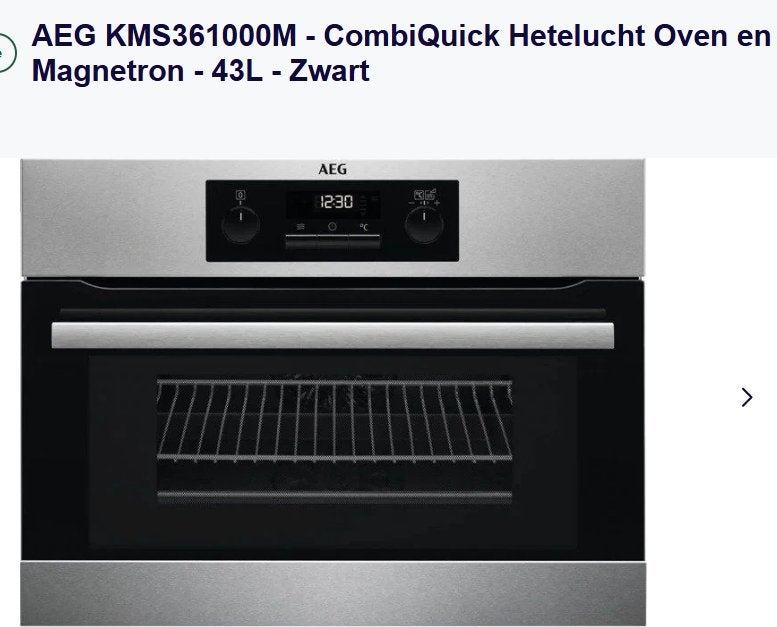 AEG - CombiQuick Hetelucht Oven en Magnetron - 43L - Zwart, Electroménager, Fours, AEG, Encastré, Enlèvement, Utilisé