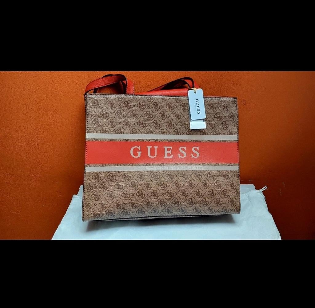 Sac épaule fourre-tout Guess authentique, Enlèvement ou Envoi, Neuf, Brun, Sac à main