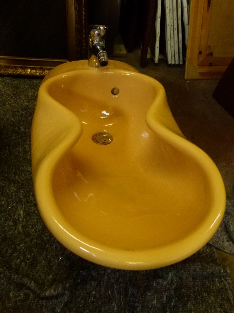 vintage bidet Luigi Colani space age curry geel 70er, Enlèvement, Maison et Meubles