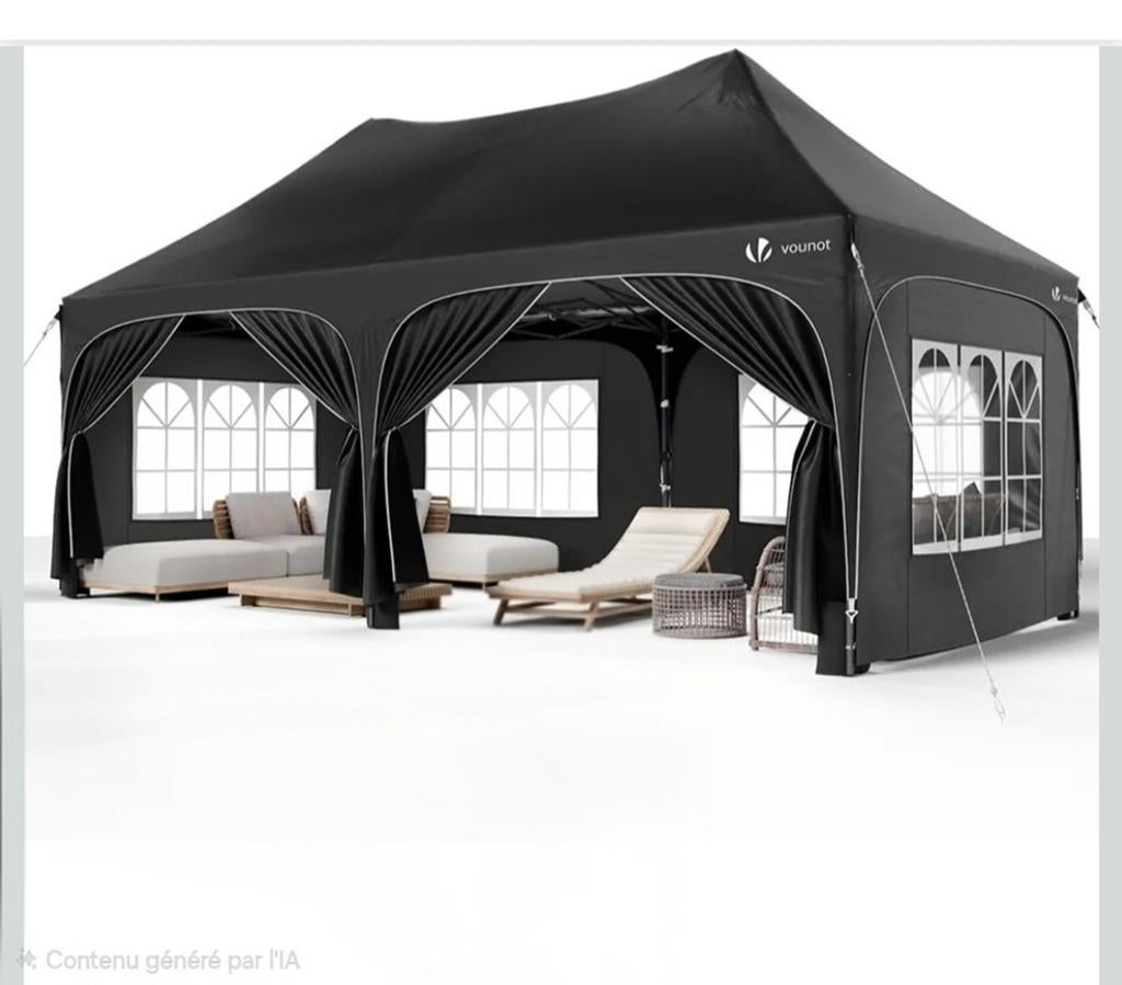 Location tonnelle 3x6m noir. Montage compris