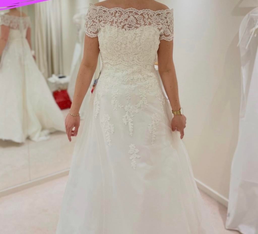 Bruidsjurk trouwjurk merk ladybird maat 40 lady bird, Enlèvement ou Envoi, Comme neuf, Robe de mariée, Blanc