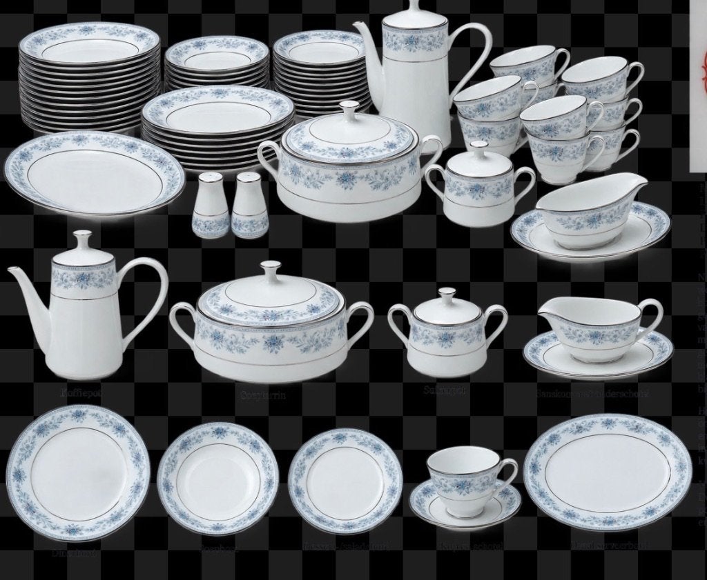 70-Delig vintage Noritake blue Hill servies, nr 2482., Ophalen