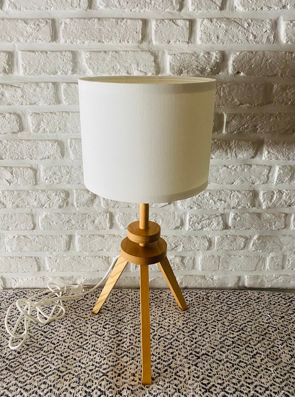 Tafellamp driepoot, Wit, IKEA, 58 cm, Landelijk