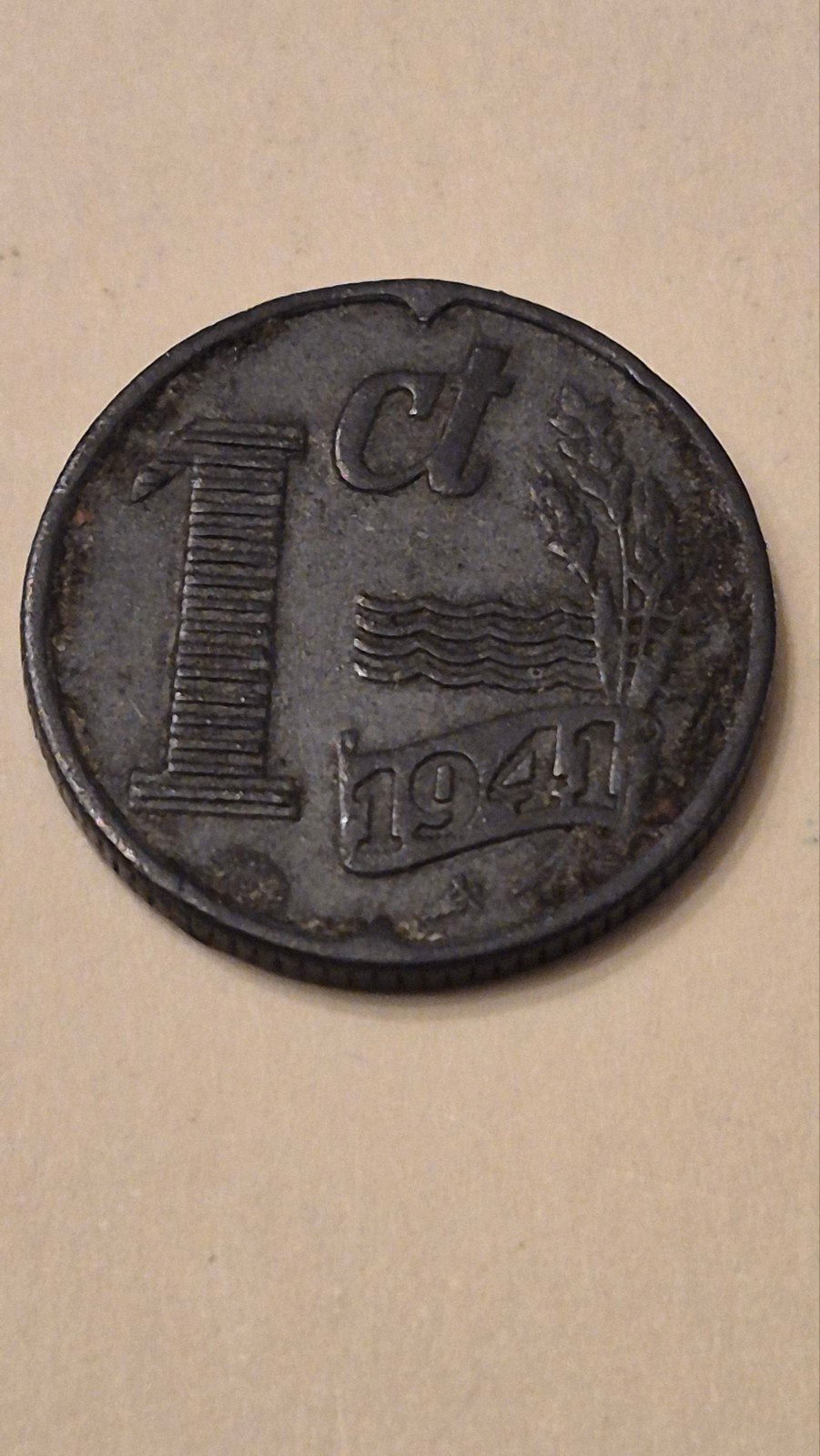 1 cent 1941  Duitse bezetting  in Nederland prachtige staat, Postzegels en Munten, Ophalen of Verzenden, Koning Willem III, 1 cent