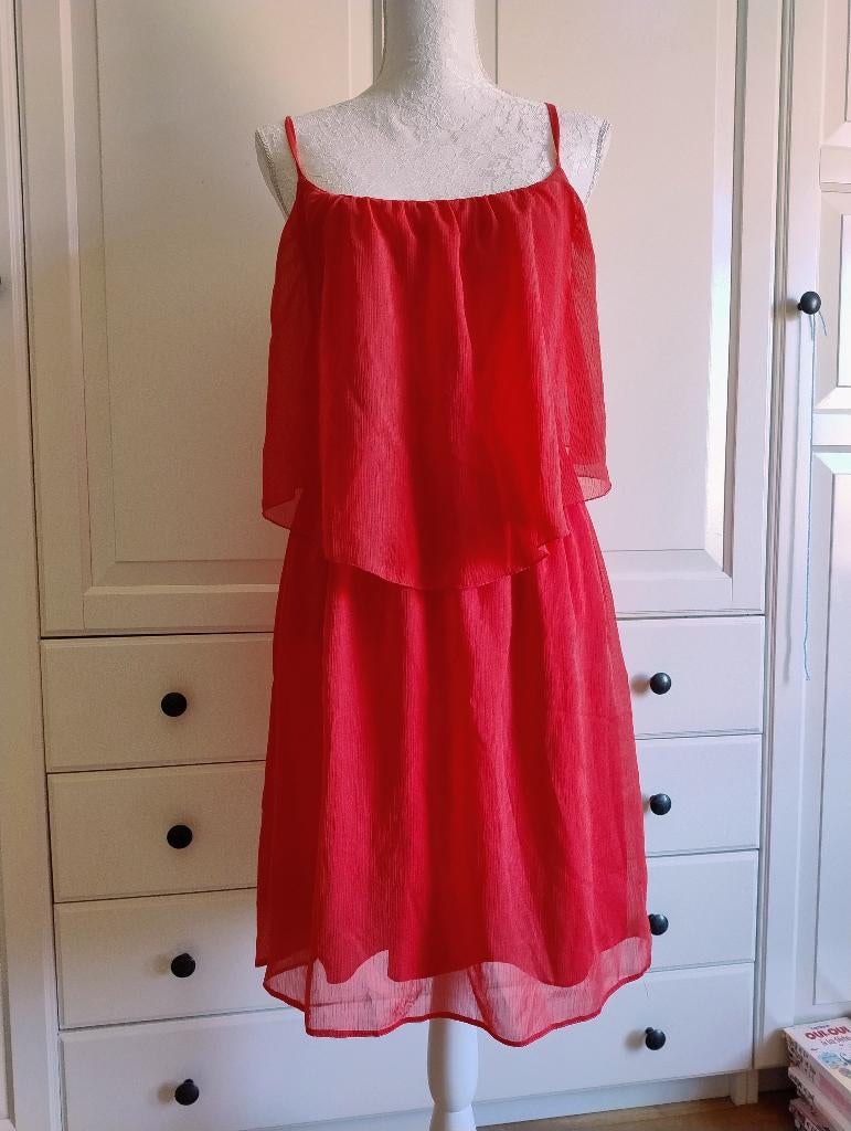 Robe corail gemo M, Taille 38/40 (M), Gemo, Comme neuf, Longueur genou