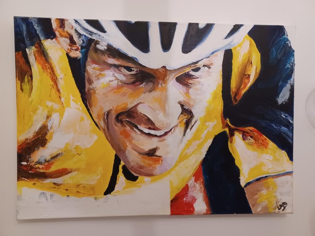 Schilderij wielrenner, Enlèvement