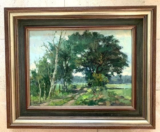 Boslandschap Brabant - Frans Manders (geb.1939 Helmond), Antiek en Kunst, Ophalen of Verzenden