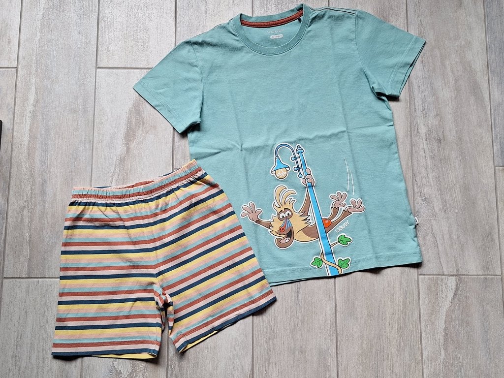★ M128 - Woody zomerpyjama thema baviaan, Nacht- of Onderkleding, Gebruikt, Ophalen of Verzenden, Jongen