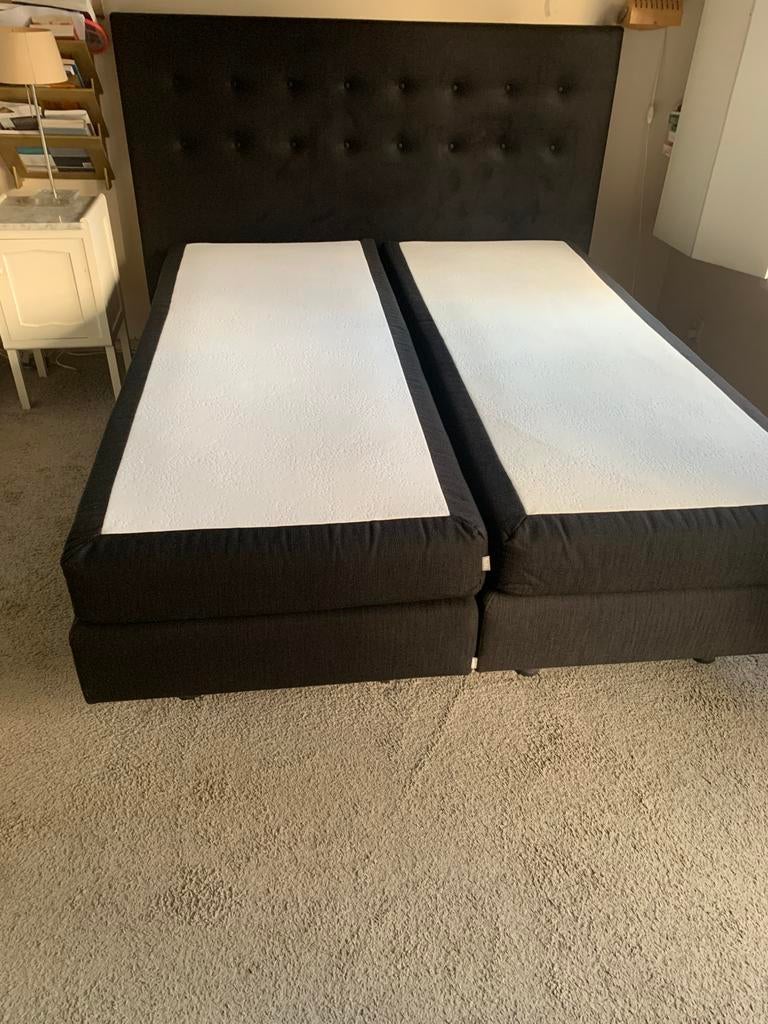 Auping boxspring 160 op 200, Huis en Inrichting, Slaapkamer | Boxsprings, Zo goed als nieuw, Zwart, Ophalen
