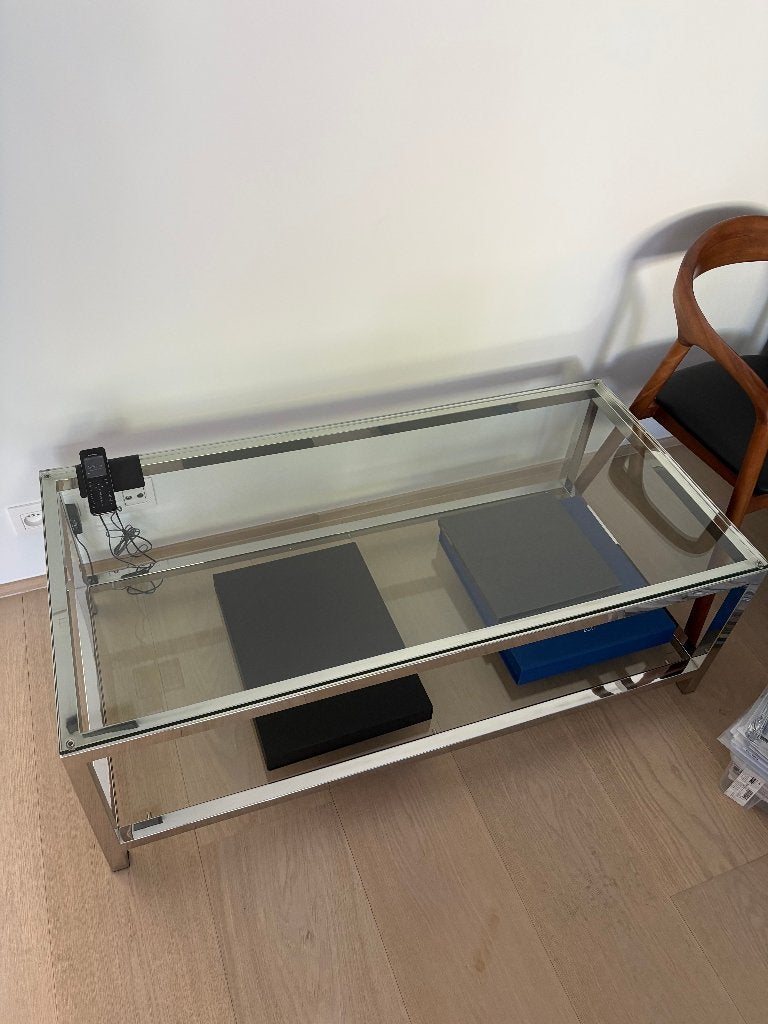 Glazen Salontafel, Ophalen, Gebruikt, 100 tot 150 cm, 50 tot 100 cm