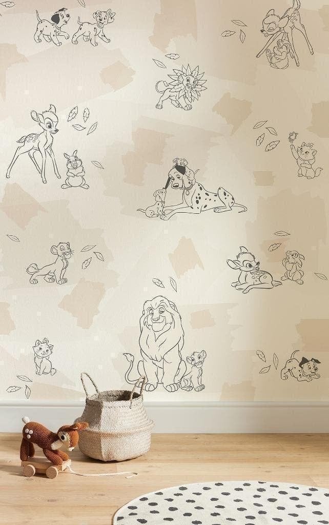 Disney Dieren Vlies Behang - 200x250 cm - Gratis Verzending, Kinderen en Baby's, Verzenden, Nieuw, Wanddecoratie, Meerkleurig