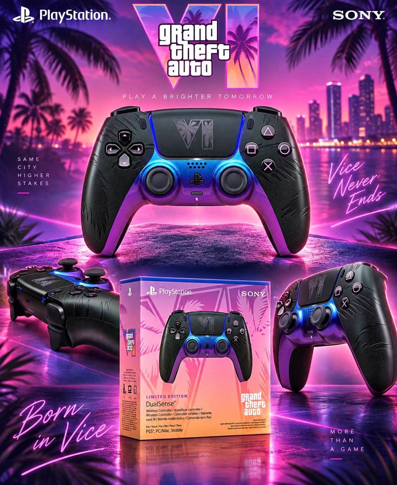 Manette PS5 GTA6 edition limité, Enlèvement ou Envoi, Comme neuf, PlayStation 5