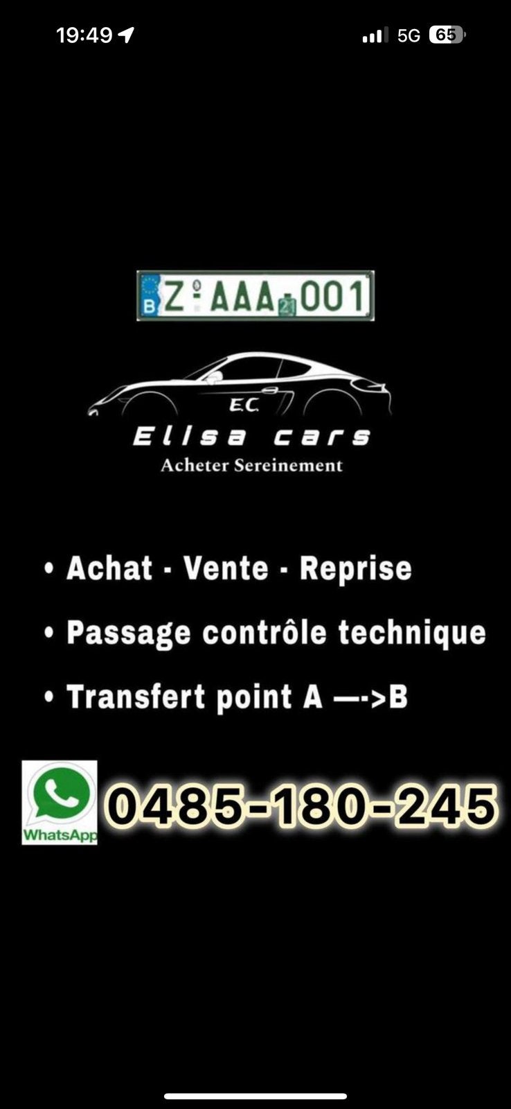 Passage contrôle technique-Deplacement- Plaque Z-Garage, Ophalen of Verzenden