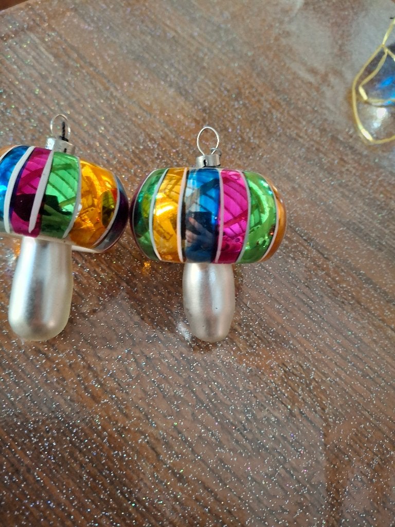 2 anciennes boules de noel en verre, Enlèvement ou Envoi, Utilisé
