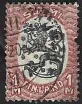 1 Postzegel Finland 1925 Staatswapen, Postzegels en Munten, Postzegels | Europa | Scandinavië, Ophalen of Verzenden, Finland, Gestempeld