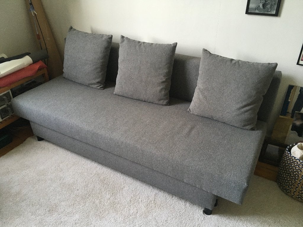 Slaapbank, Ophalen, Tweepersoons, 140 cm, Zo goed als nieuw