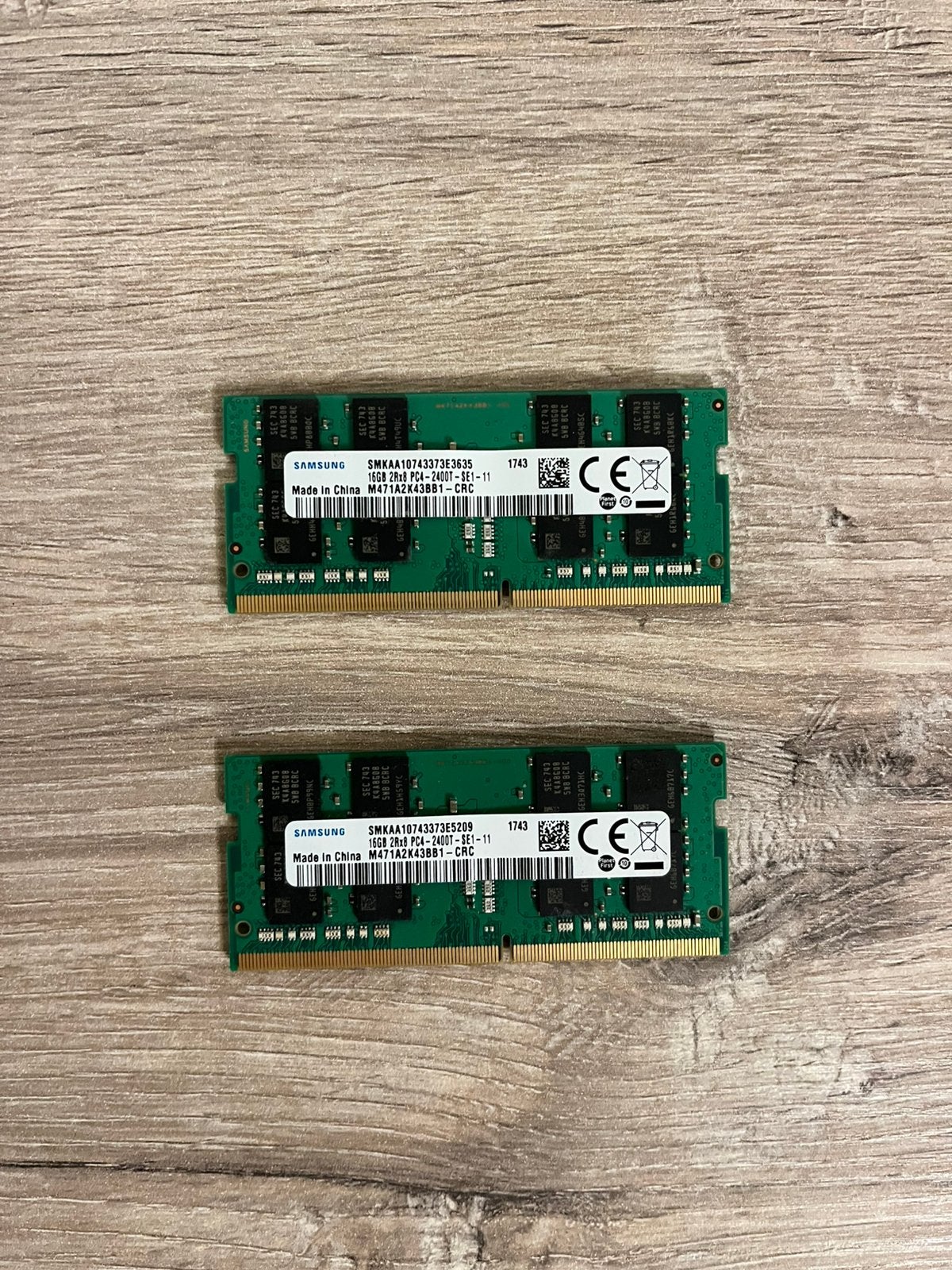 16gb(x2) DDR4 Samsung, Computers en Software, RAM geheugen, Ophalen of Verzenden, Gebruikt, DDR4, Laptop
