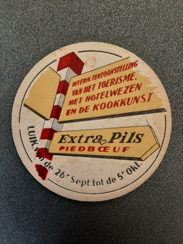 Bierviltje Piedboeuf 20 : Internat tentoonstelling ..., Verzamelen, Ophalen of Verzenden, Gebruikt, Viltje(s), Jupiler