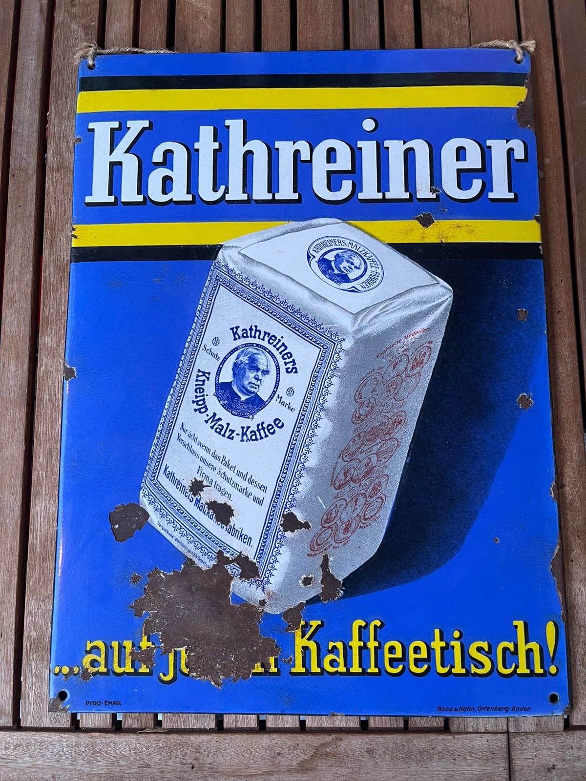 Emaille bord Kathreiner, Ophalen, Gebruikt, Reclamebord