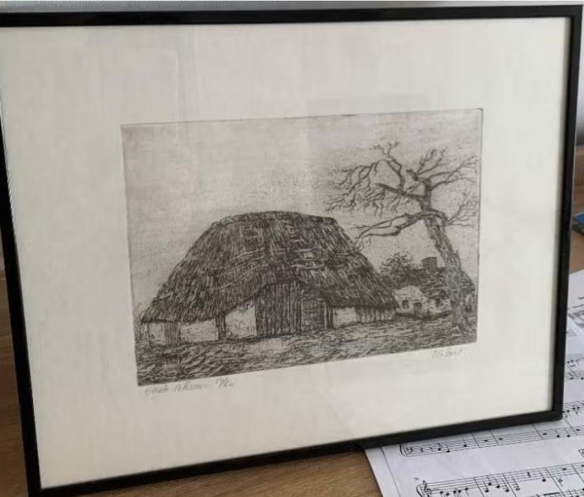 Tekening De oude schuur, Enlèvement