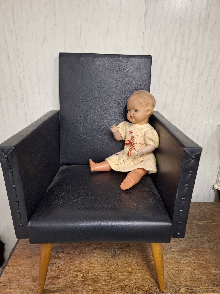 oud lederen kinderzetel, jaren 60, Ophalen of Verzenden