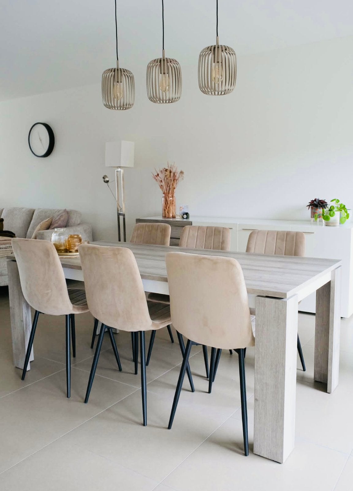 Mooie moderne eetplaats met 6 stoelen te koop, Ophalen, Zo goed als nieuw