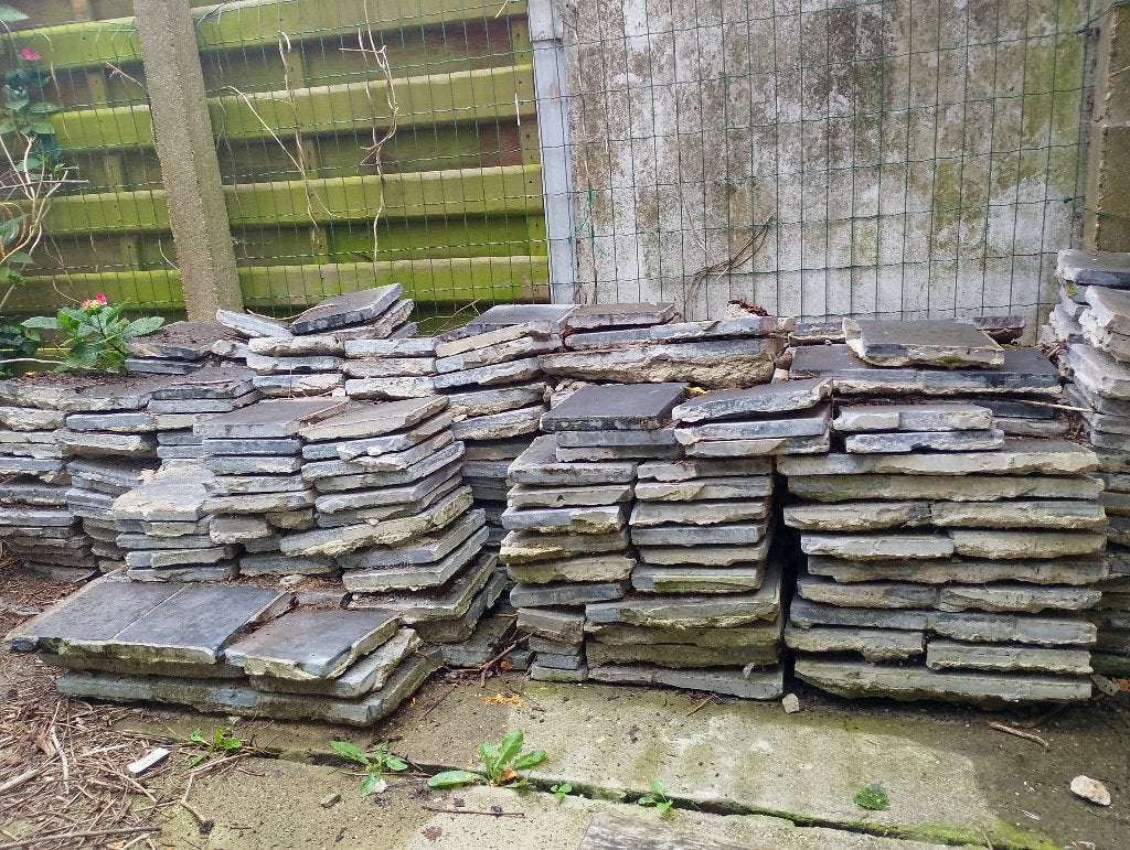 Blauwsteen, Tuin en Terras, Ophalen, Gebruikt, Natuursteen, Terrastegels