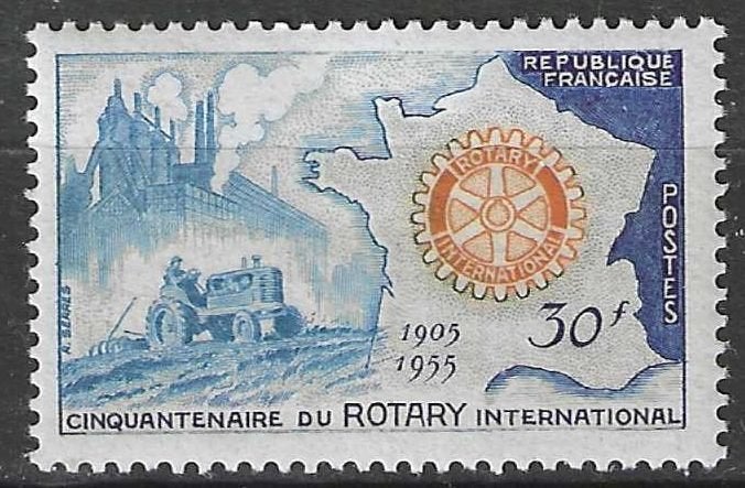 France 1955 - Yvert 1009 - 50 ans du Rotary (PF), Envoi, Non oblitéré