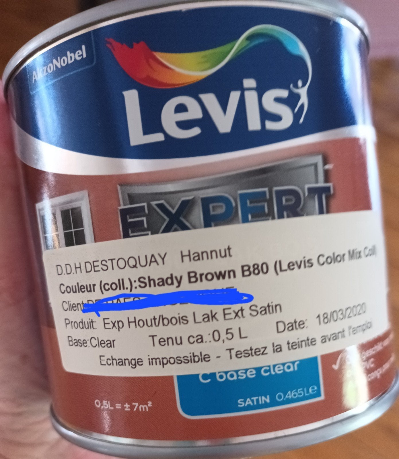 Het hout is taupe, satijn., Doe-het-zelf en Bouw, Minder dan 5 liter, Ophalen, Nieuw, Lak