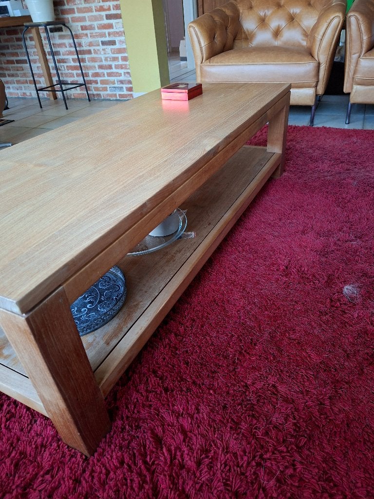 Teakhouten salontafel, Ophalen, 100 tot 150 cm, Teakhout, 50 tot 100 cm
