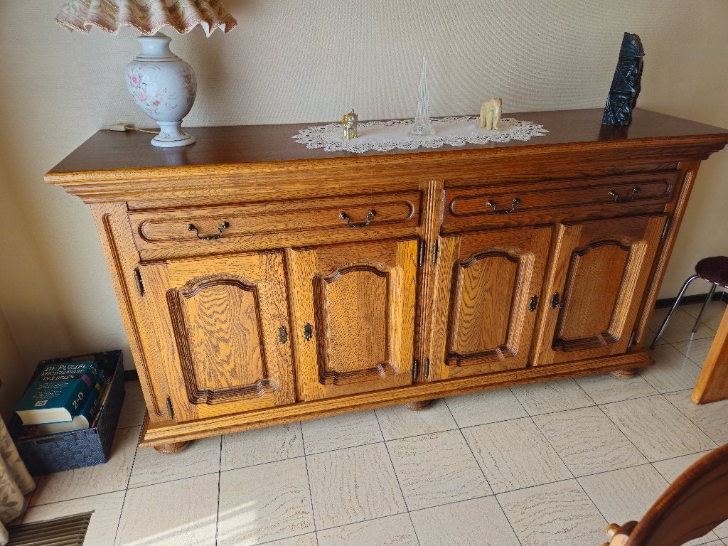 Vintage eiken meubelen, Huis en Inrichting, Kasten | Vitrinekasten, Ophalen, Zo goed als nieuw, Eikenhout, Landelijk