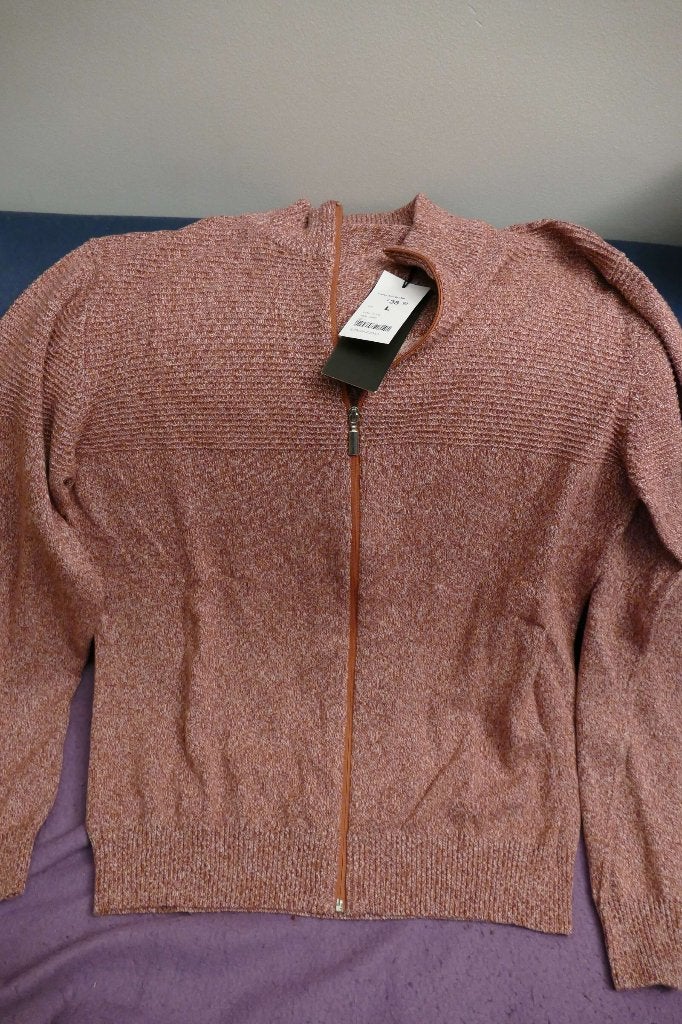 PULL ROUGE HOMME AVEC FERMETURE ÉCLAIR DE LA MARQUE BEL & BO, Enlèvement ou Envoi, Neuf, Taille 52/54 (L), Rouge