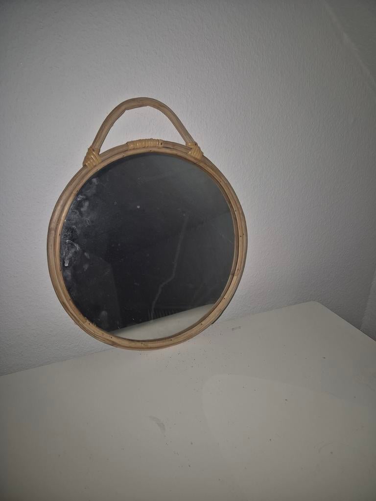 MIROIR ROTIN BOHEME CHIC, Enlèvement, Rond
