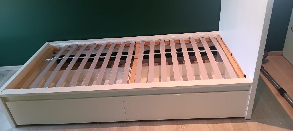 Eenpersoonsbed met lades+ lattenbodem, Huis en Inrichting, Ophalen, Gebruikt, 90 cm, Eenpersoons