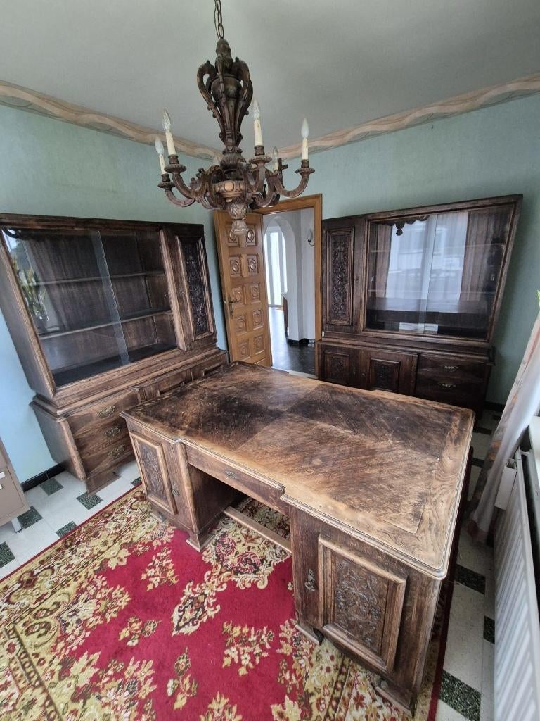 2 étagères + bureau — style vintage, Maison & Meubles, Armoires | Bibliothèques, Enlèvement, Utilisé