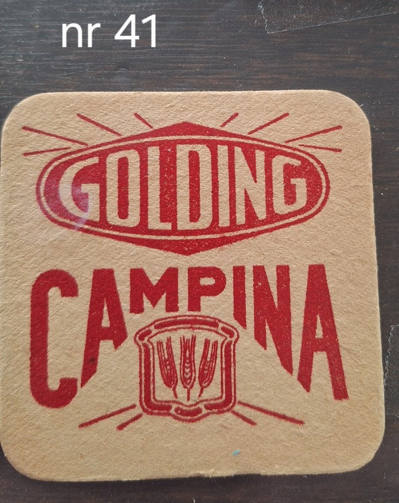 bierviltje vierkant klein Golding Campina (nr41), Ophalen, Gebruikt, Viltje(s), Overige merken