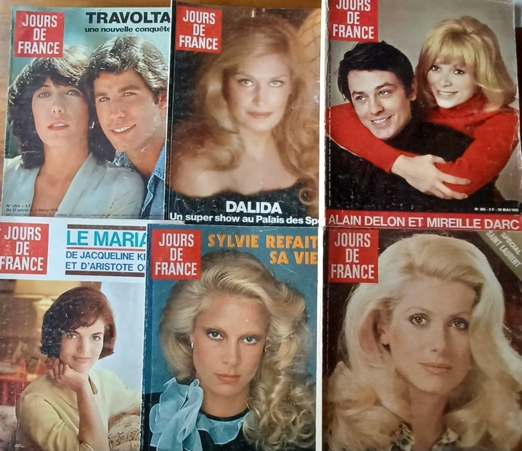 6 x Jours de France / 1968-1981/Dalida/Alain Delon/S. Vartan, Ophalen of Verzenden, Tijdschrift