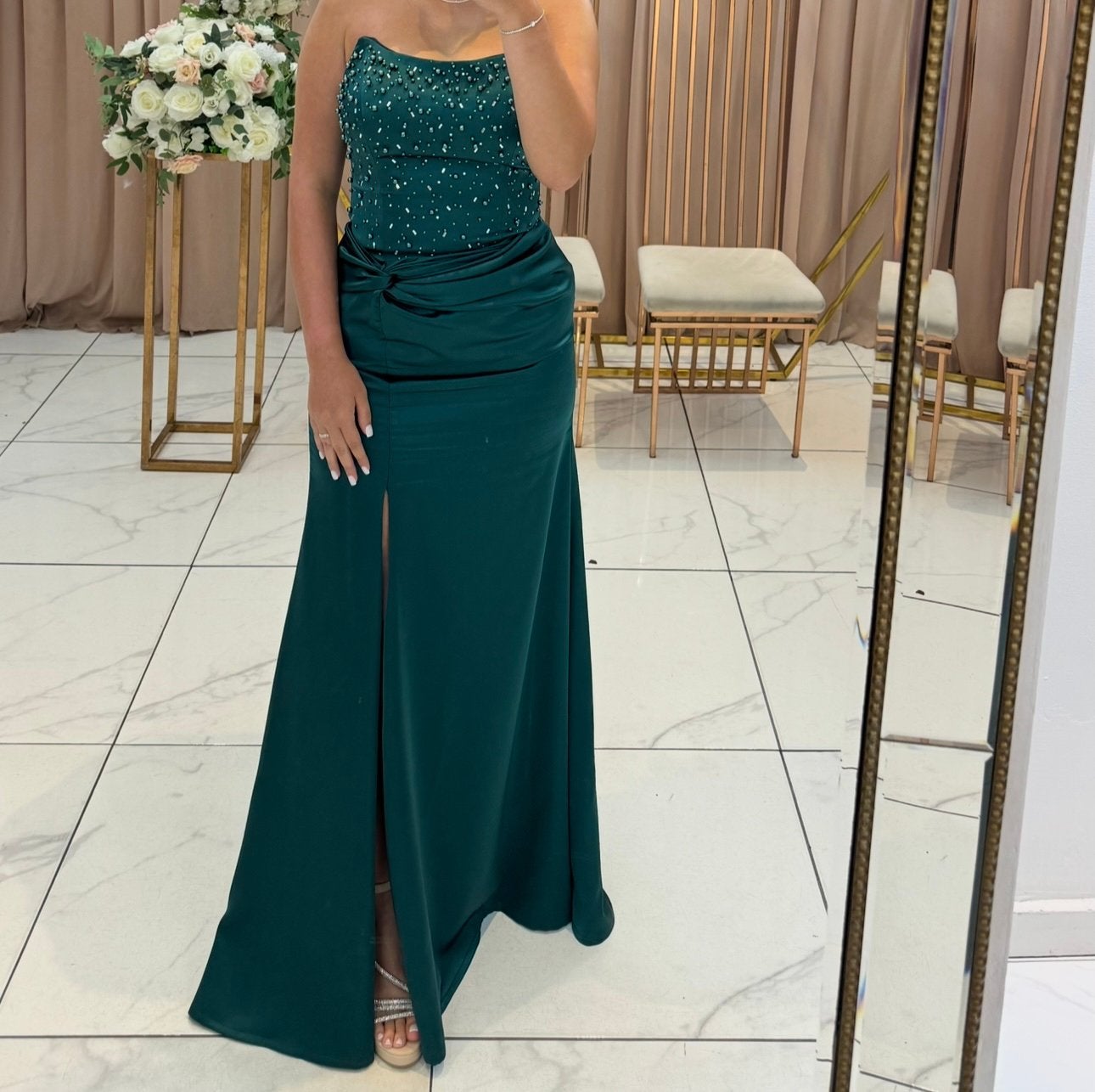 Robe de soirée, Enlèvement, Porté, Vert, Robe de demoiselle d'honneur