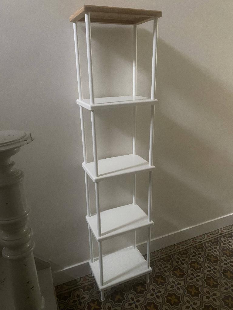 Étagère en métal blanc et bambou Ikea, Enlèvement, Comme neuf