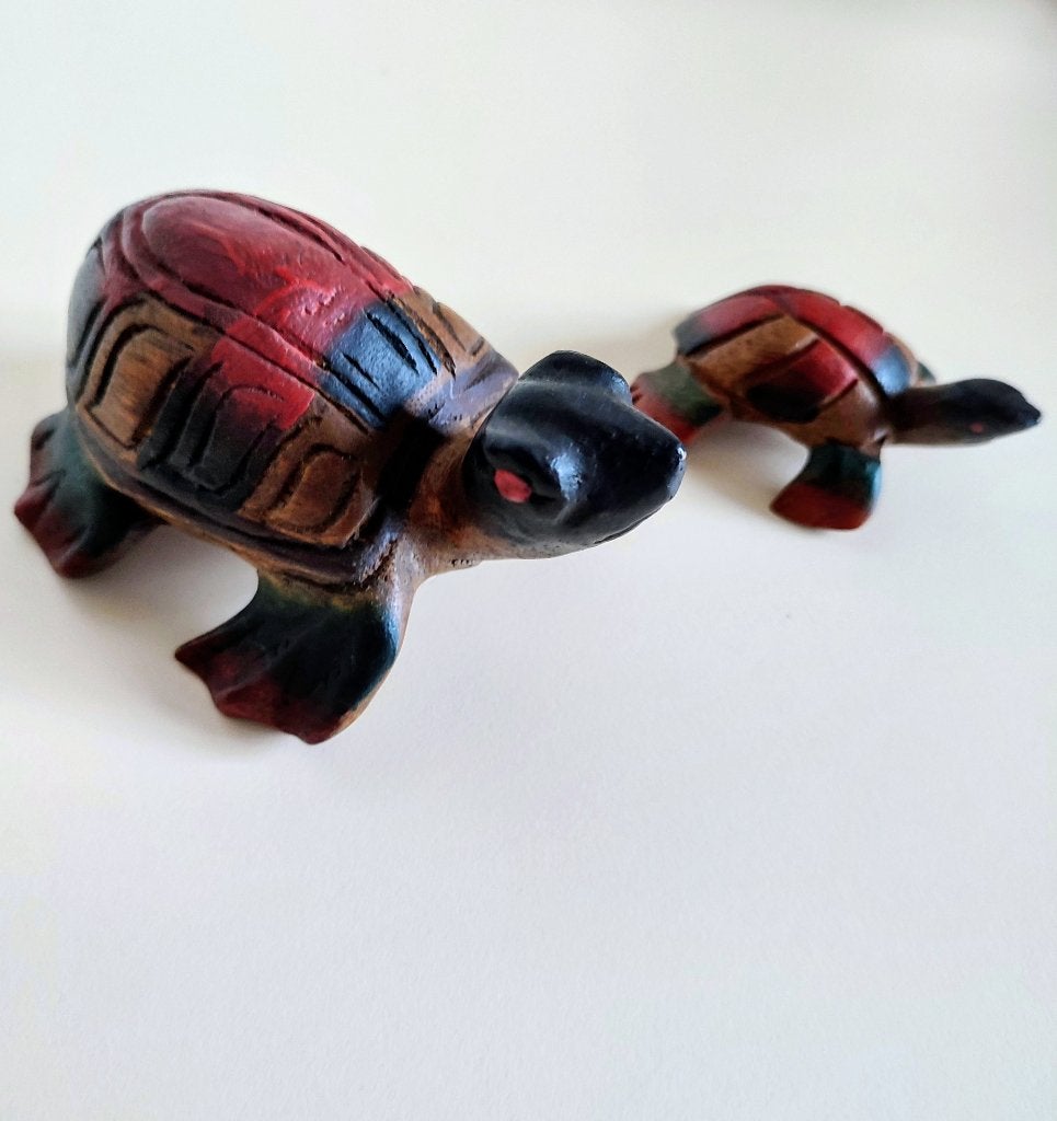 Duo de tortues sculptées à la main. Sénégal, Enlèvement ou Envoi, Comme neuf, Animal