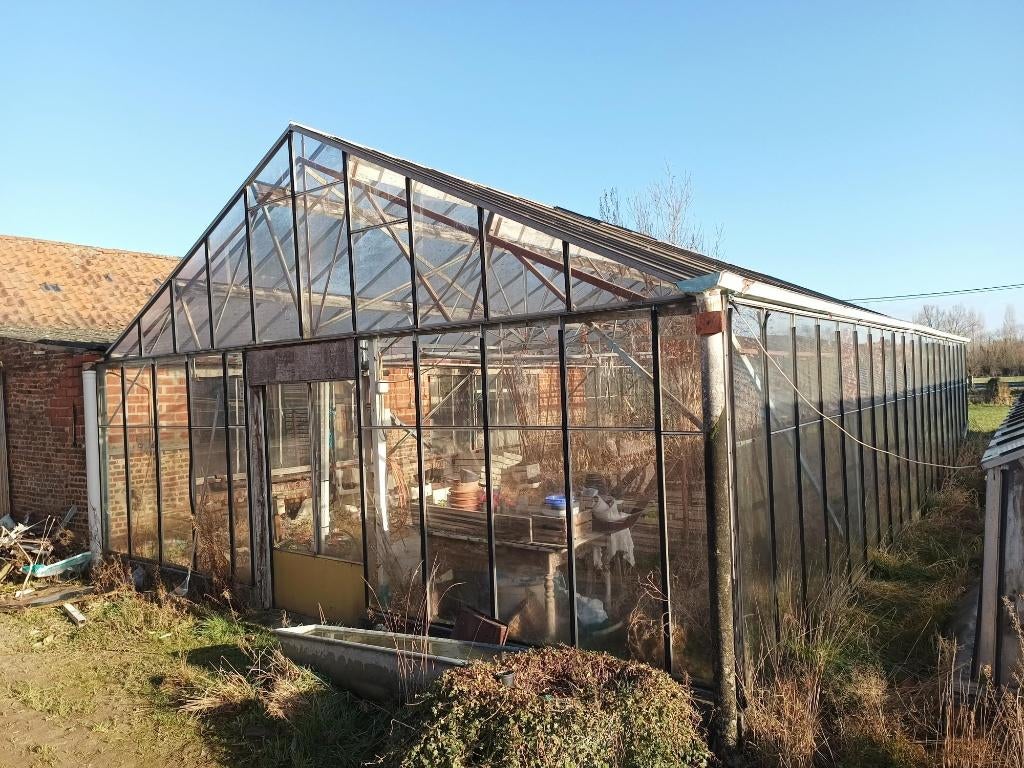 aanbouw serre, Jardin & Terrasse, Serres, Utilisé, Serre murale, Aluminium, Verre, Enlèvement