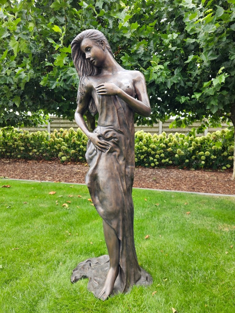 BRONZEN HALFNAAKTE DAME KAN ALS FONTEIN TOP 2750 IPV 3499 !!, Tuin en Terras, Ophalen of Verzenden, Nieuw, Overige materialen