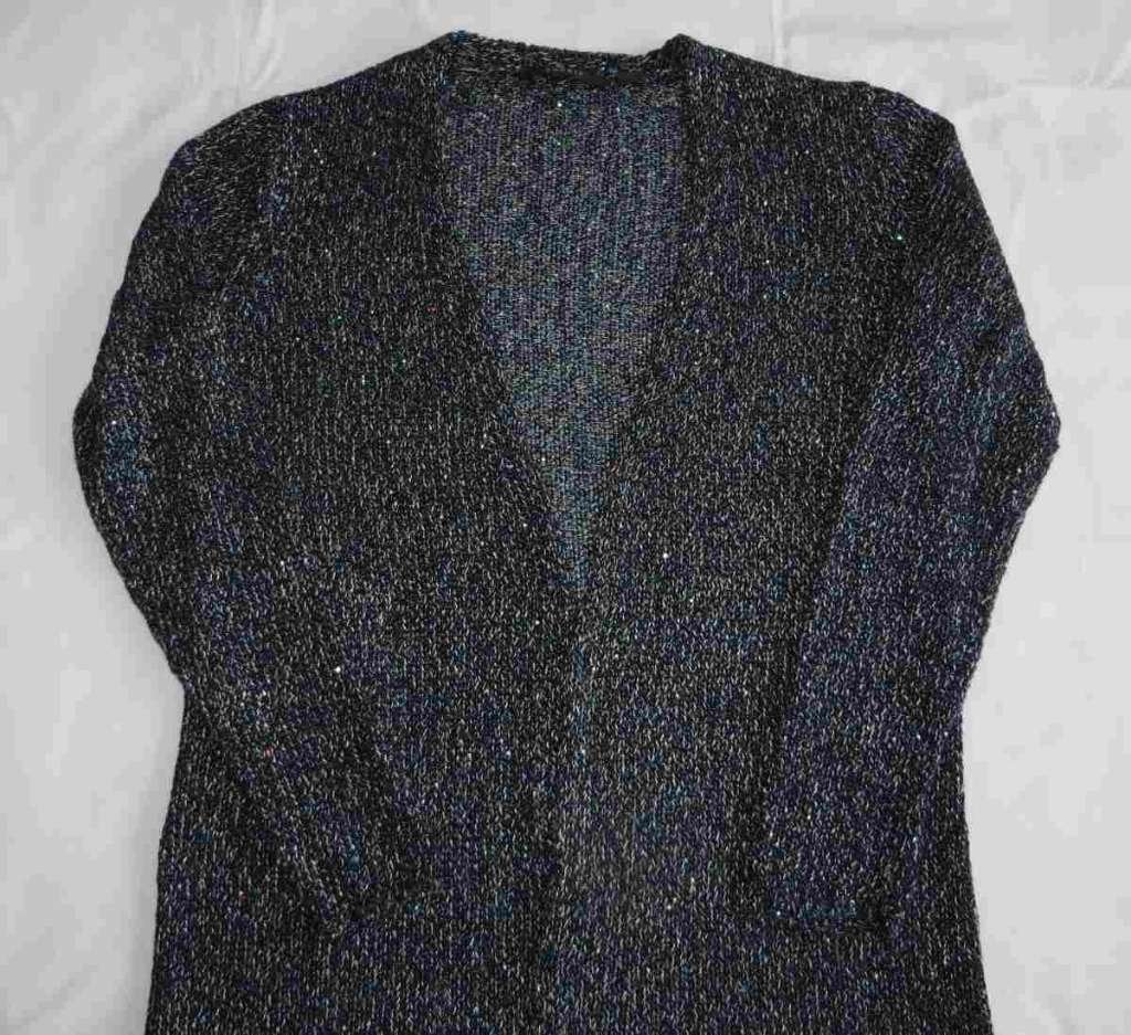 Lange vest / cardigan, blauw met glinsters – Esprit maat M/L, Maat 38/40 (M), Blauw, Ophalen of Verzenden, Gedragen