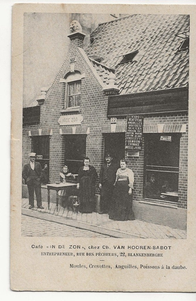 blankenberge pk cafe in de zon fotokaart publi, Ophalen of Verzenden, Voor 1920, Ongelopen, West-Vlaanderen