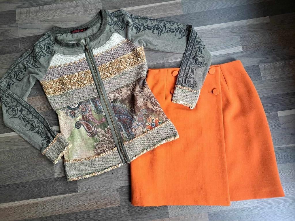 Rok Maison 123, blouse Twinset, of Lulu H, Mt S, of pakket, Kleding | Dames, Maat 38/40 (M), Twinset, Oranje, Ophalen of Verzenden