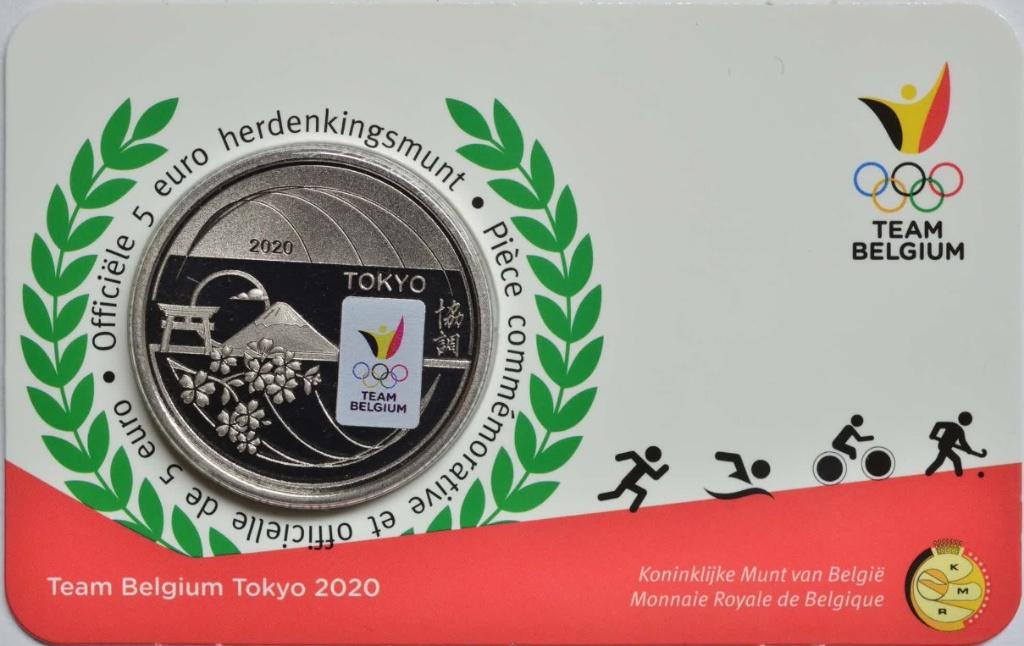 5 euro België 2020 Olympisch Team gekleurd in coincard, Postzegels en Munten, Munten | Europa | Euromunten, Ophalen of Verzenden