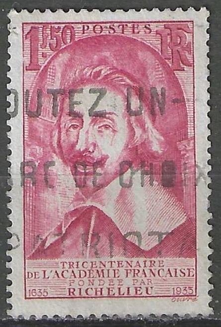 Francia 1935 - Yvert 305 - Cardinal Richelieu (ST), Envoi, Affranchi
