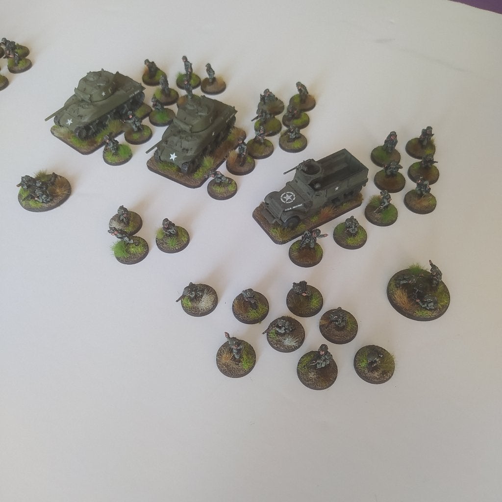 Lot figurines soldats WWII 15mm. Wargame. Bolt Action., Enlèvement, Utilisé, 1:50 ou moins, Personnage ou Figurines